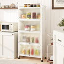 5-Tier Kitchen Pantry Storage Cabinet with Flip-Up Doors