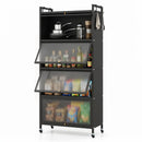 5-Tier Kitchen Storage Cabinet with Rolling Wheels - White by LJGDeals