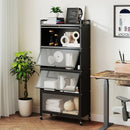 5-Tier Kitchen Storage Cabinet with Rolling Wheels - White by DirectDeals