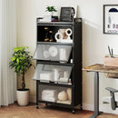 5-Tier Kitchen Storage Cabinet with Rolling Wheels - White by LJGDeals