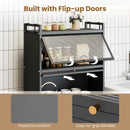5-Tier Kitchen Storage Cabinet with Rolling Wheels - White by LJGDeals