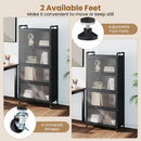 5-Tier Kitchen Storage Cabinet with Rolling Wheels - White by DirectDeals