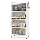 5-Tier Kitchen Storage Cabinet with Rolling Wheels - White by LJGDeals