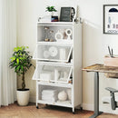 5-Tier Kitchen Storage Cabinet with Rolling Wheels - White by LJGDeals