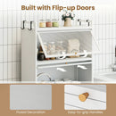 5-Tier Kitchen Storage Cabinet with Rolling Wheels - White by DirectDeals