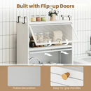 5-Tier Kitchen Storage Cabinet with Rolling Wheels - White by LJGDeals
