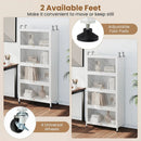 5-Tier Kitchen Storage Cabinet with Rolling Wheels - White by DirectDeals
