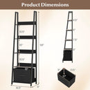 5-Tier Ladder Bookshelf with Fabric Drawer by LJGDeals