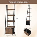 5-Tier Ladder Bookshelf with Fabric Drawer by LJGDeals
