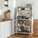 5-Tier Metal Baker's Rack with See-through Flip-up Door and Pegboard-White by LJGDeals