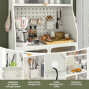 5-Tier Metal Baker's Rack with See-through Flip-up Door and Pegboard-White by LJGDeals