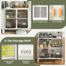 5-Tier Metal Baker's Rack with See-through Flip-up Door and Pegboard-White by LJGDeals