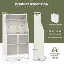 5-Tier Metal Baker's Rack with See-through Flip-up Door and Pegboard-White by LJGDeals