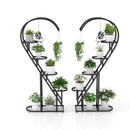 5 Tier Metal Plant Stand with Hanging Hook for Multiple Plants by LJGDeals