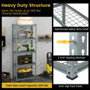 5-Tier Heavy Duty Wire Storage Racks with Anti-slip Foot Pad by LJGDeals
