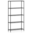 5-Tier Metal Storage Shelving Unit with V-Shaped Wire Rack and 1250 LBS Capacity-Black by LJGDeals
