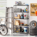5-Tier Metal Storage Shelving Unit with V-Shaped Wire Rack and 1250 LBS Capacity-Black by LJGDeals