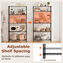 5-Tier Metal Storage Shelving Unit with V-Shaped Wire Rack and 1250 LBS Capacity-Black by LJGDeals