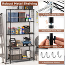 5-Tier Metal Storage Shelving Unit with V-Shaped Wire Rack and 1250 LBS Capacity-Black by LJGDeals