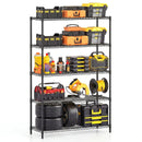 5-Tier Metal Storage Shelving Unit with V-Shaped Wire Rack-Black by LJGDeals