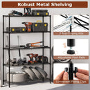 5-Tier Metal Storage Shelving Unit with V-Shaped Wire Rack-Black by LJGDeals
