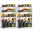 5-Tier Metal Storage Shelving Unit Set of 2 Adjustable Utility Shelf with V-Shaped Wire Rack-Black by LJGDeals