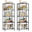 5-Tier Metal Storage Shelving Unit Set of 2 with V-Shaped Wire Rack-Black by LJGDeals