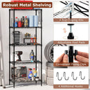 5-Tier Metal Storage Shelving Unit Set of 2 with V-Shaped Wire Rack-Black by LJGDeals