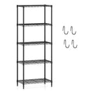 5-Tier Metal Storage Shelving Unit with V-Shaped Wire Rack and 750 LBS Capacity-Black by LJGDeals