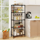 5-Tier Metal Storage Shelving Unit with V-Shaped Wire Rack and 750 LBS Capacity-Black by LJGDeals