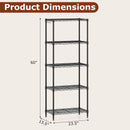 5-Tier Metal Storage Shelving Unit with V-Shaped Wire Rack and 750 LBS Capacity-Black by LJGDeals
