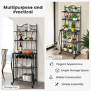 5-Tier Metal Kitchen Baker's Rack with 5 Wine Bottles Rack by LJGDeals