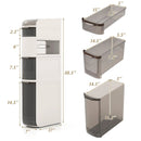 5-Tier Narrow Bathroom Storage Cabinet with Drawers and Tissue Box