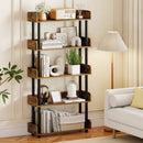 5-Tier Open Bookcase with Industrial Storage Unit by LJGDeals