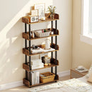5-Tier Open Bookcase with Industrial Storage Unit by LJGDeals