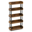 5-Tier Open Bookcase with Industrial Storage Unit by LJGDeals