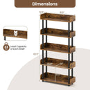 5-Tier Open Bookcase with Industrial Storage Unit by LJGDeals