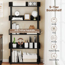 5-Tier Open Bookcase with Industrial Storage Unit by LJGDeals