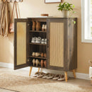 5-Tier Rattan Shoe Cabinewith 3 Removable Shelves