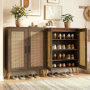 5-Tier Rattan Shoe Cabinewith 3 Removable Shelves by LJGDeals