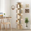 5-Tier Rotating Bookshelf 360¬∞ Display Rack with Dividers and Anti-falling Baffles