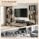 5-Tier S-Shaped Bookshelf with Open Cubes & Anti-Tip Kit