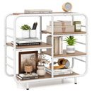5-Tier Storage Organizer Open Book Shelf with Metal Frame by DirectDeals
