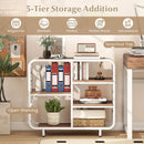 5-Tier Storage Organizer Open Book Shelf with Metal Frame by LJGDeals