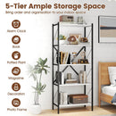 5-Tier Bookshelf with Heavy-Duty Metal Frame by LJGDeals