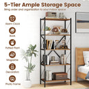 5-Tier Bookshelf with Heavy-Duty Metal Frame by LJGDeals