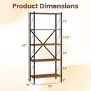 5-Tier Bookshelf with Heavy-Duty Metal Frame by LJGDeals