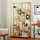 5-Tier Tall Etagere Bookcase with Open Storage Shelves-White by LJGDeals