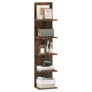 5-Tier Wall Mounted Shelf Unit with Wood Grain by LJGDeals
