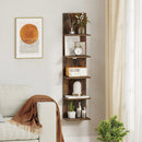 5-Tier Wall Mounted Shelf Unit with Wood Grain by LJGDeals